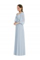 Puff Sleeves Sea Glass A-Line Off the Shoulder Formal Evening Dress