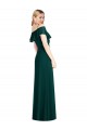 Cold Shoulder Ever Green Trumpet Spaghetti Straps Semi Formal Evening Dress