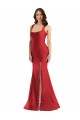 Sleeveless Red Mermaid Square Neck Formal Plus Size Evening Dress