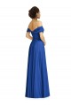 Cap Sleeves Royal Blue A-Line Off the Shoulder Semi Formal Evening Dress
