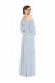 Puff Sleeves Sea Glass A-Line Off the Shoulder Formal Evening Dress